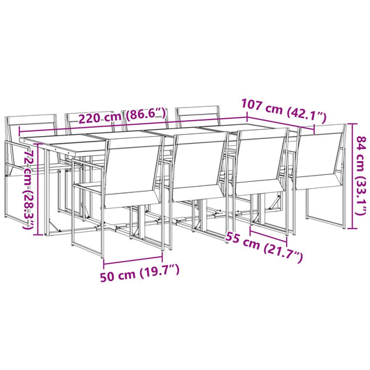 vidaXL Patio Dining Set Table and Chair Garden Outdoor Furniture Black Textilene